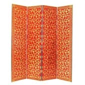 Wayborn Golden Vine Room Divider in Red/Gold
