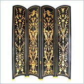 Wayborn Floral Vine Room Divider in Black/Gold