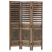 Wayborn Chinese Oakwood Louver Room Divider in Walnut