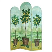 Wayborn Hand Painted Topiaries Room Divider