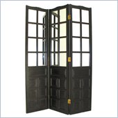 Wayborn French Mirror Room Divider in Antique Black