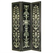 Wayborn French Floral Room Divider in Black/Silver