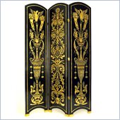 Wayborn Classic Floral Room Divider in Black/Gold