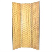 Wayborn Hand Painted Honeycomb Room Divider in Ivory/GoldN
