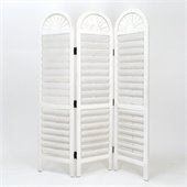 Wayborn Chinese Oakwood White Venetian Room Divider in Whitewash