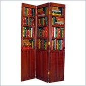 Wayborn 3 Panel Book Room Divider in Wood Tone
