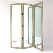 Wayborn Mirror w/ Frame Full Size Dressing Room Divider in Silver