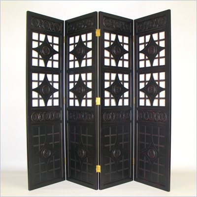 Wayborn Lattice Room Divider in Black