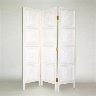 Wayborn Geometric Room Divider in Whitewash