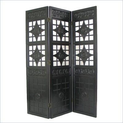 Wayborn Lattice Room Divider in Antique Black