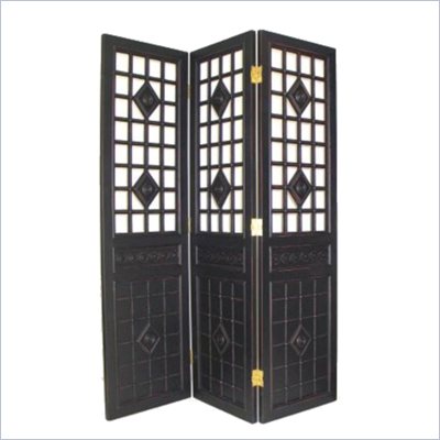 Wayborn Lattice Room Divider in Antique Black