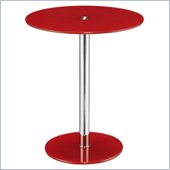 Altra Furniture Round Chrome Accent Table in Red