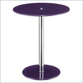 Altra Furniture Round Chrome Accent End Table in Purple
