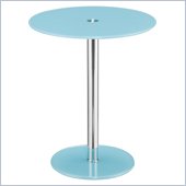 Altra Furniture Round Chrome Accent End Table in Teal