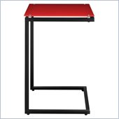Altra Furniture Glass Top C End Table in Red
