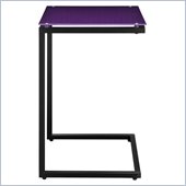 Altra Furniture Glass Top C End Table in Purple