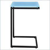 Altra Furniture Glass Top C End Table in Teal