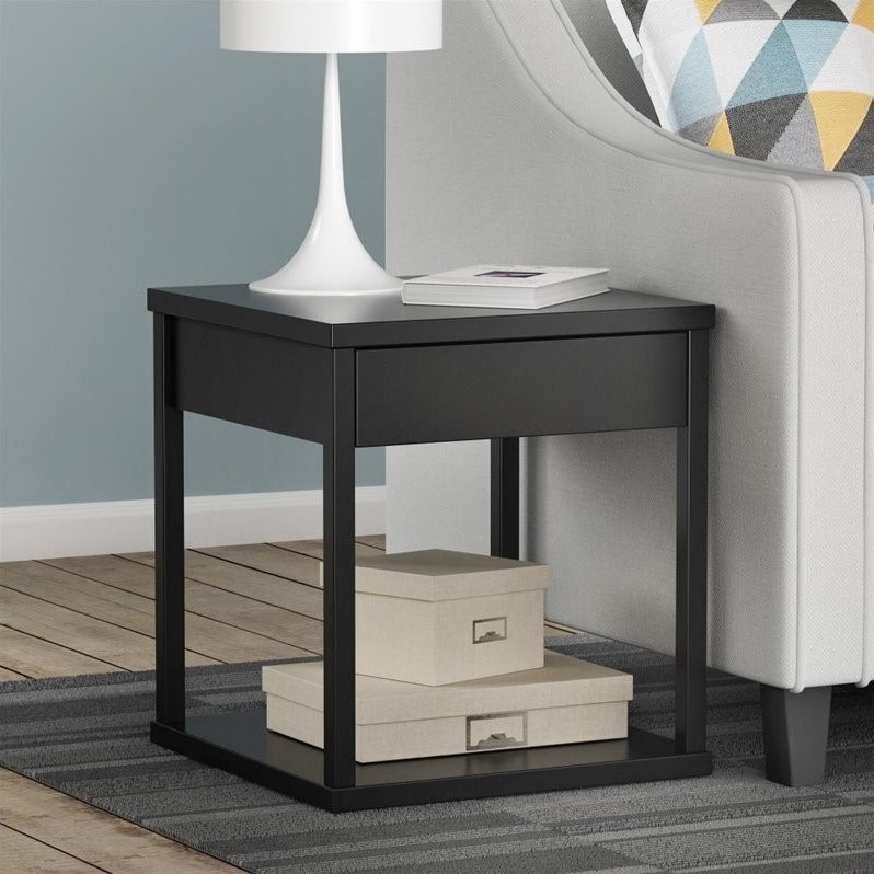 Altra Furniture 5185 End Table with Drawer: 5185096W End Table Black