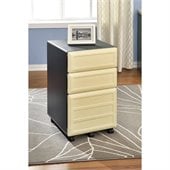 Altra Furniture Benjamin Mobile Vertical Filing Cabinet in Natural and Gray
