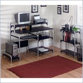 Altra Furniture Computer Desk and Bookcase Set in Black and Silver