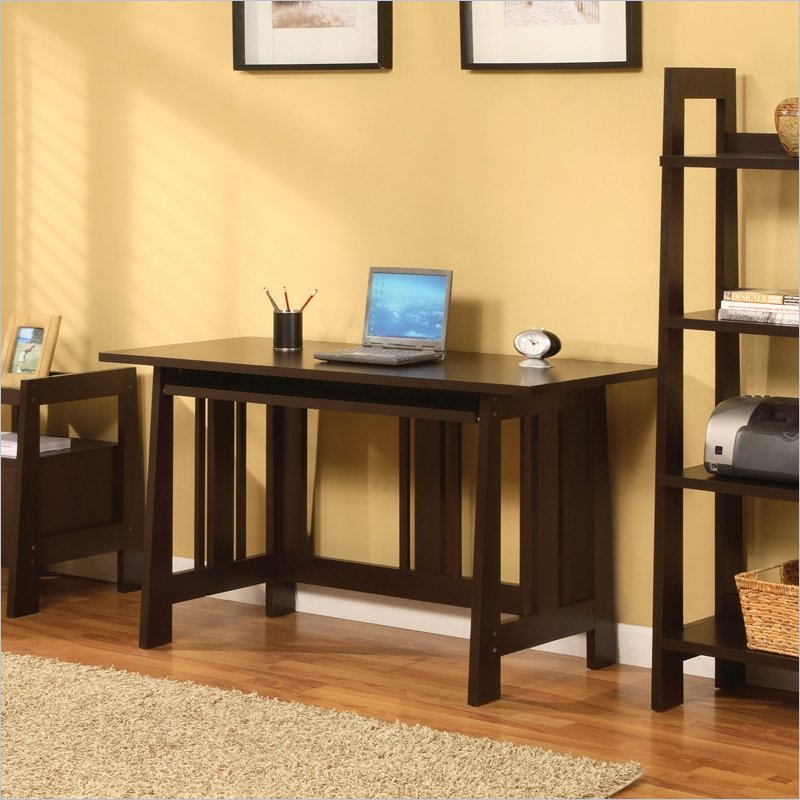 Altra Furniture Modern Mission Computer Desk in Chocolate Wenge