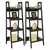 Altra Furniture Ladder Bookcase in Black (Set of 2)