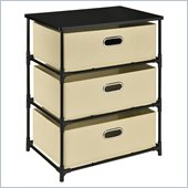Altra Furniture 3 Bin Storage End Table in Black and Natural