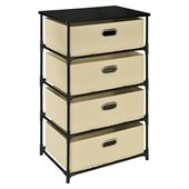 Altra Furniture 4 Bin Storage End Table in Black and Natural