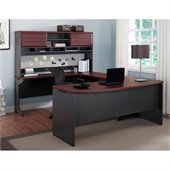 Altra Furniture Pursuit U-Shape Office Set in Cherry and Gray