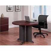 Altra Furniture Pursuit Round Meeting Table in Cherry and Gray