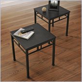 Altra Furniture Wexford End Table Bundle in Espresso and Black Finish (Set of 2)