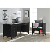 Altra Furniture Amelia Desk with Mobile Storage Cube and File in Black Finish