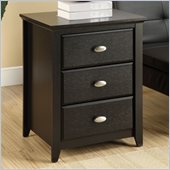 Altra Furniture Chelsea End Table with 3 Drawers in Black Finish