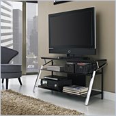 Altra Furniture Chrome Leg TV Stand in Black Finish