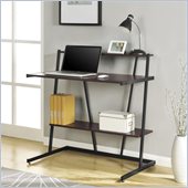 Altra Furniture Small Computer Desk with Shelf in Cherry and Black