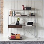 Altra Furniture Ladder Desk with Tower Bookcase in Walnut Finish