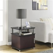 Altra Furniture Carson End Table with Storage in Cherry and Black