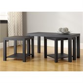 Altra Furniture Coffee Table and End Table 3 Piece Set in Black Finish