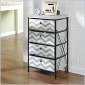 Altra Furniture 4-bin Storage System in Gray and White Chevron pattern