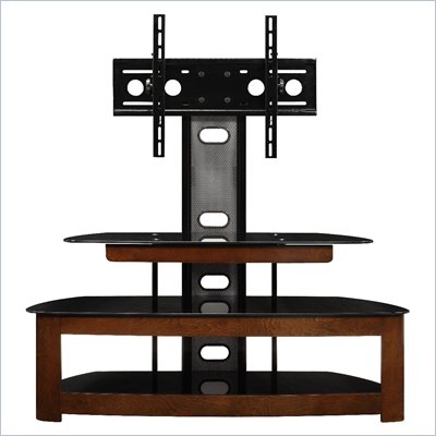 Altra Furniture TV Stand with Mount in Cherry/Black