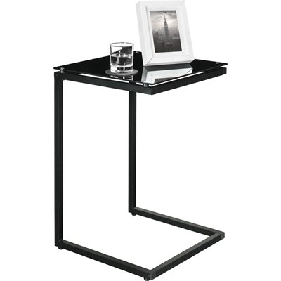 Altra Furniture Glass Top C End Table in Black