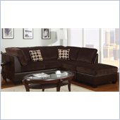 Poundex Bobkona U-Design Microfiber 3-Piece Sectional in Bungalow Chocolate