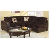 Poundex Bobkona U-Design Microfiber 2-Piece Sectional in Dulcet Chocolate