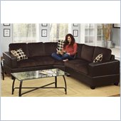 Poundex Bobkona U-Design Microfiber 3-Piece Sectional in Glamour Chocolate