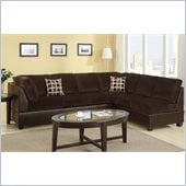 Poundex Bobkona U-Design Microfiber 2-Piece Sectional in Halcyon Chocolate