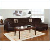 Poundex Bobkona U-Design Microfiber 3-Piece Sectional in Ingenue Chocolate
