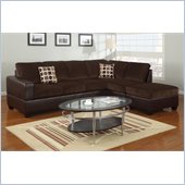 Poundex Bobkona U-Design Microfiber 3-Piece Sectional in Lush Chocolate