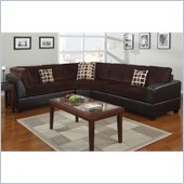 Poundex Bobkona U-Design Microfiber 3-Piece Sectional in Petrichor Chocolate