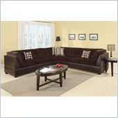Poundex Bobkona U-Design Microfiber 3-Piece Sectional in Sumptuous Chocolate