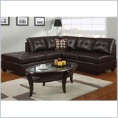 Poundex Bobkona U-Design Bonded Leather 2-Piece Sectional in Comely Espresso
